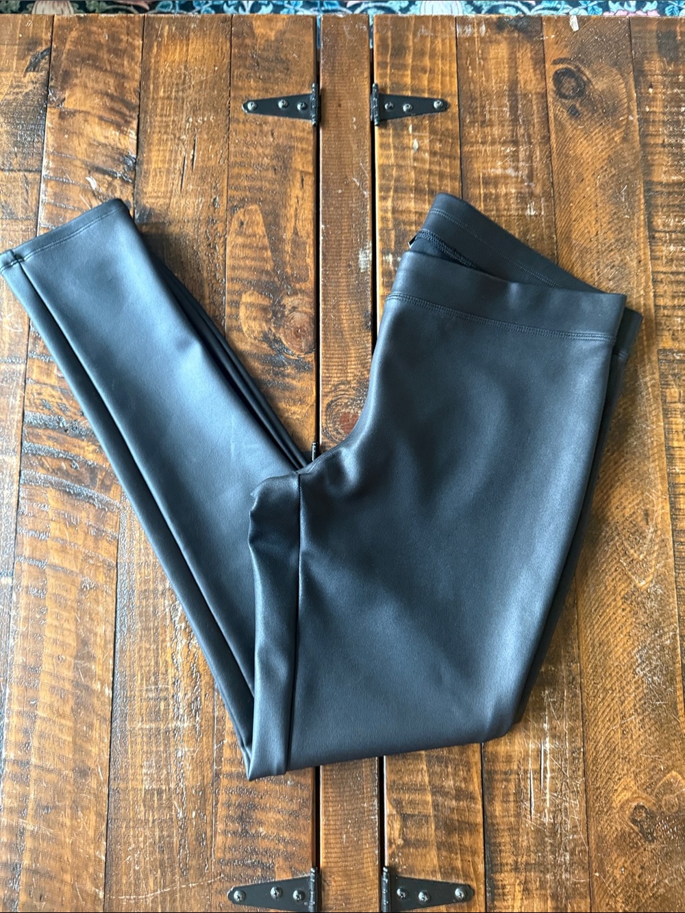 Express Black Faux Leather Pleather Leggings Women’s Large High Rise